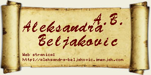Aleksandra Beljaković vizit kartica